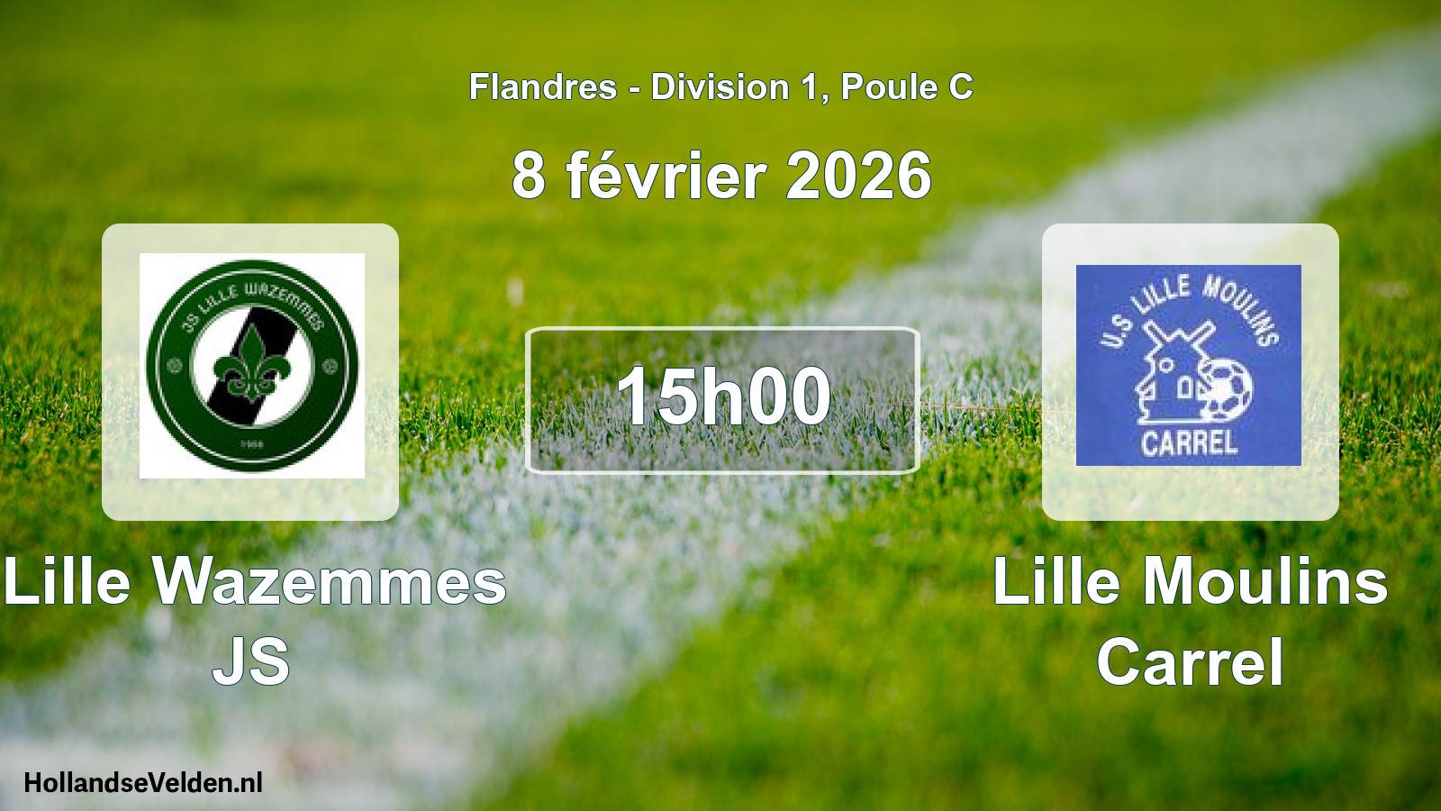 Match programmé: Lille Wazemmes JS - Lille Moulins Carrel (8 février 2026)