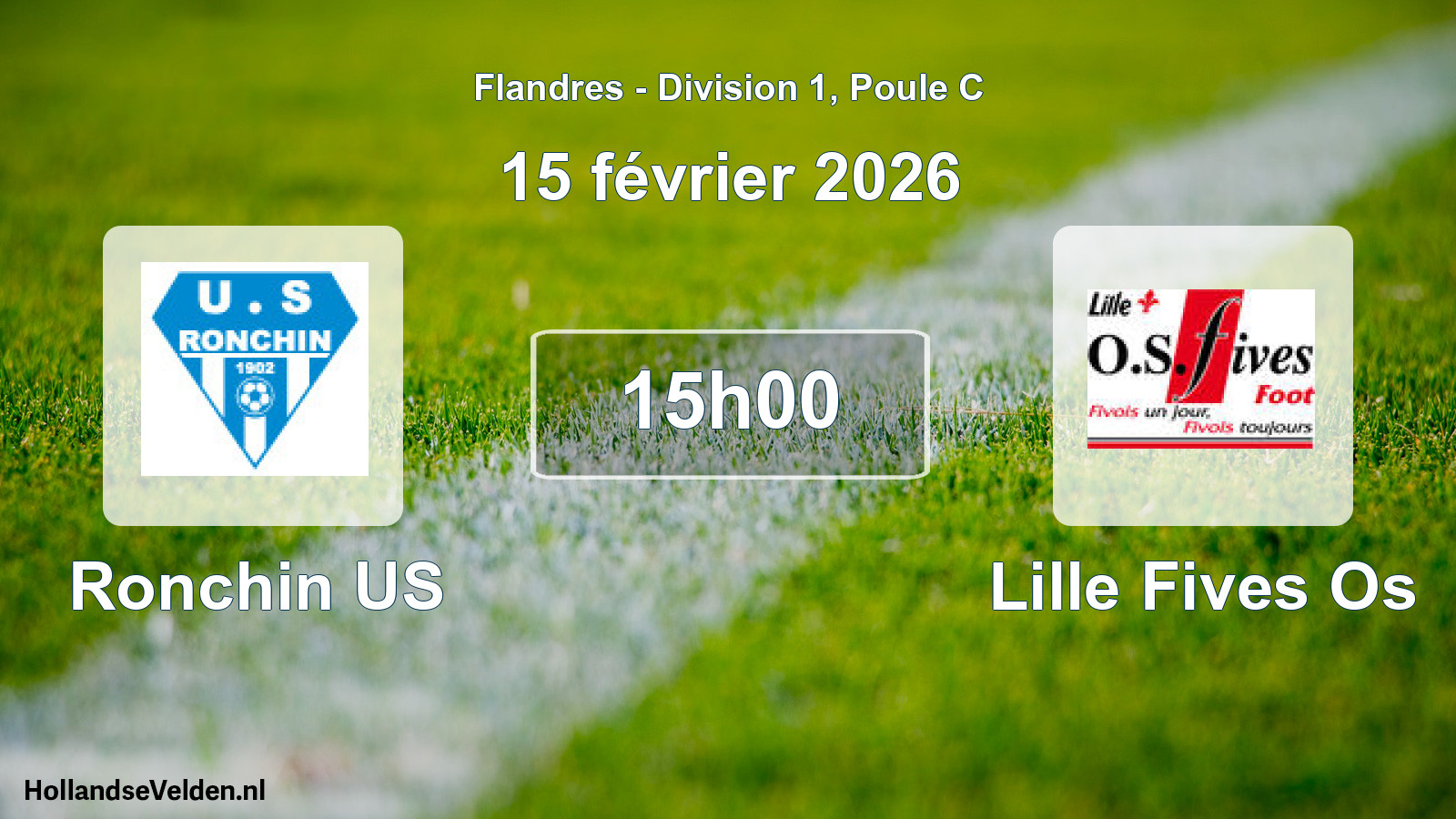 Match programmé: Ronchin US - Lille Fives Os (15 février 2026)