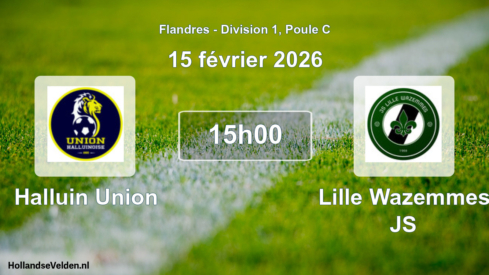 Geplande wedstrijd: Halluin Union - Lille Wazemmes JS (15 februari 2026)
