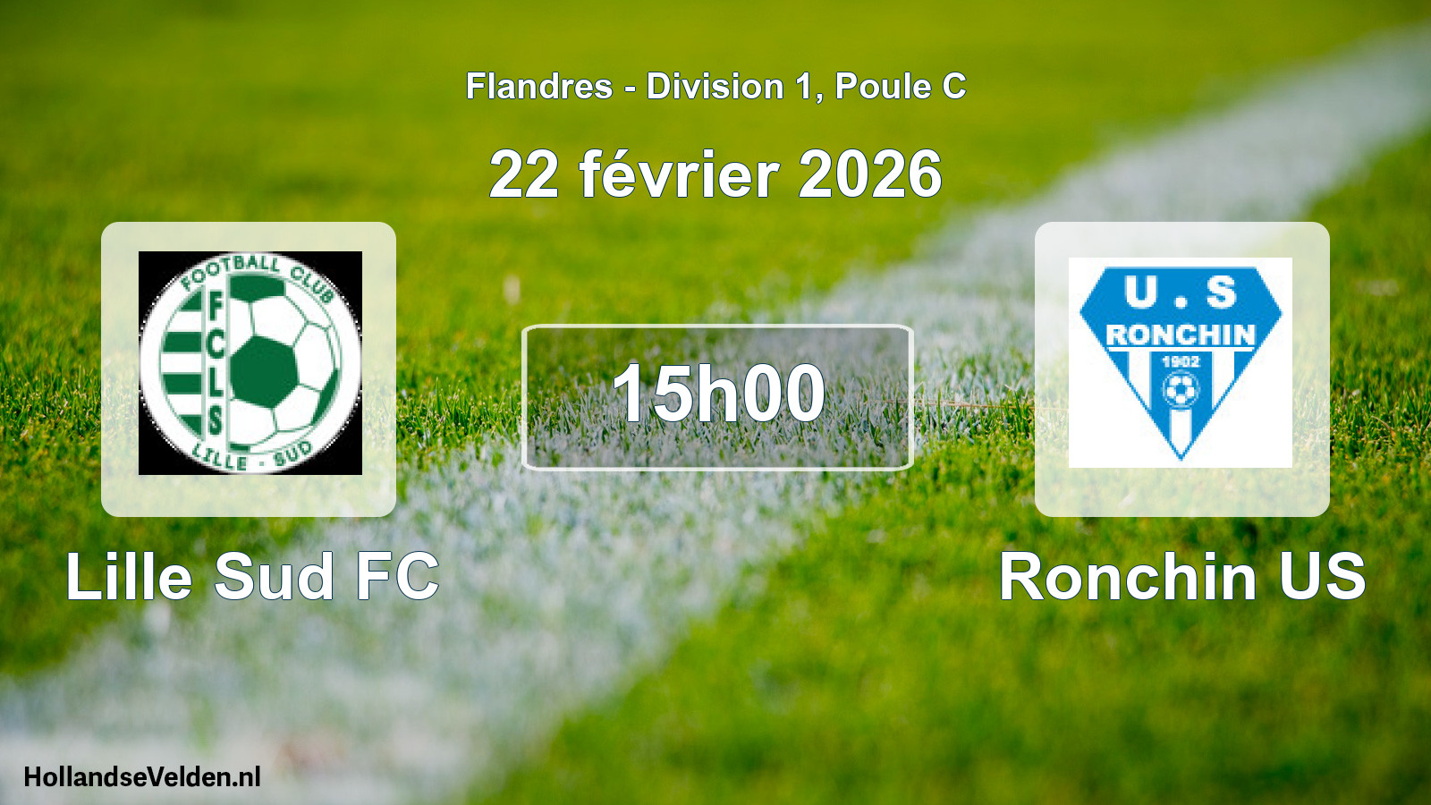 Match programmé: Lille Sud FC - Ronchin US (22 février 2026)