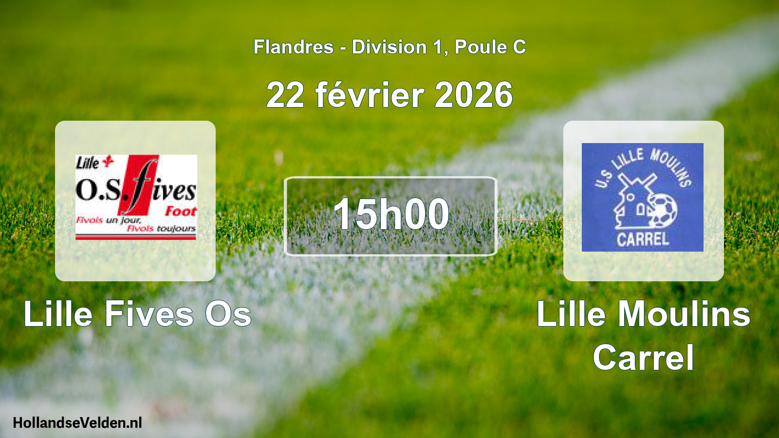 Match programmé: Lille Fives Os - Lille Moulins Carrel (22 février 2026)