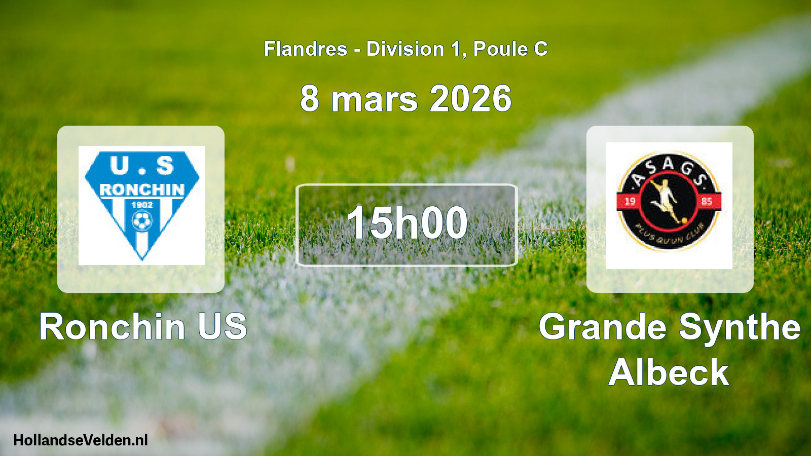 Match programmé: Ronchin US - Grande Synthe Albeck (8 mars 2026)