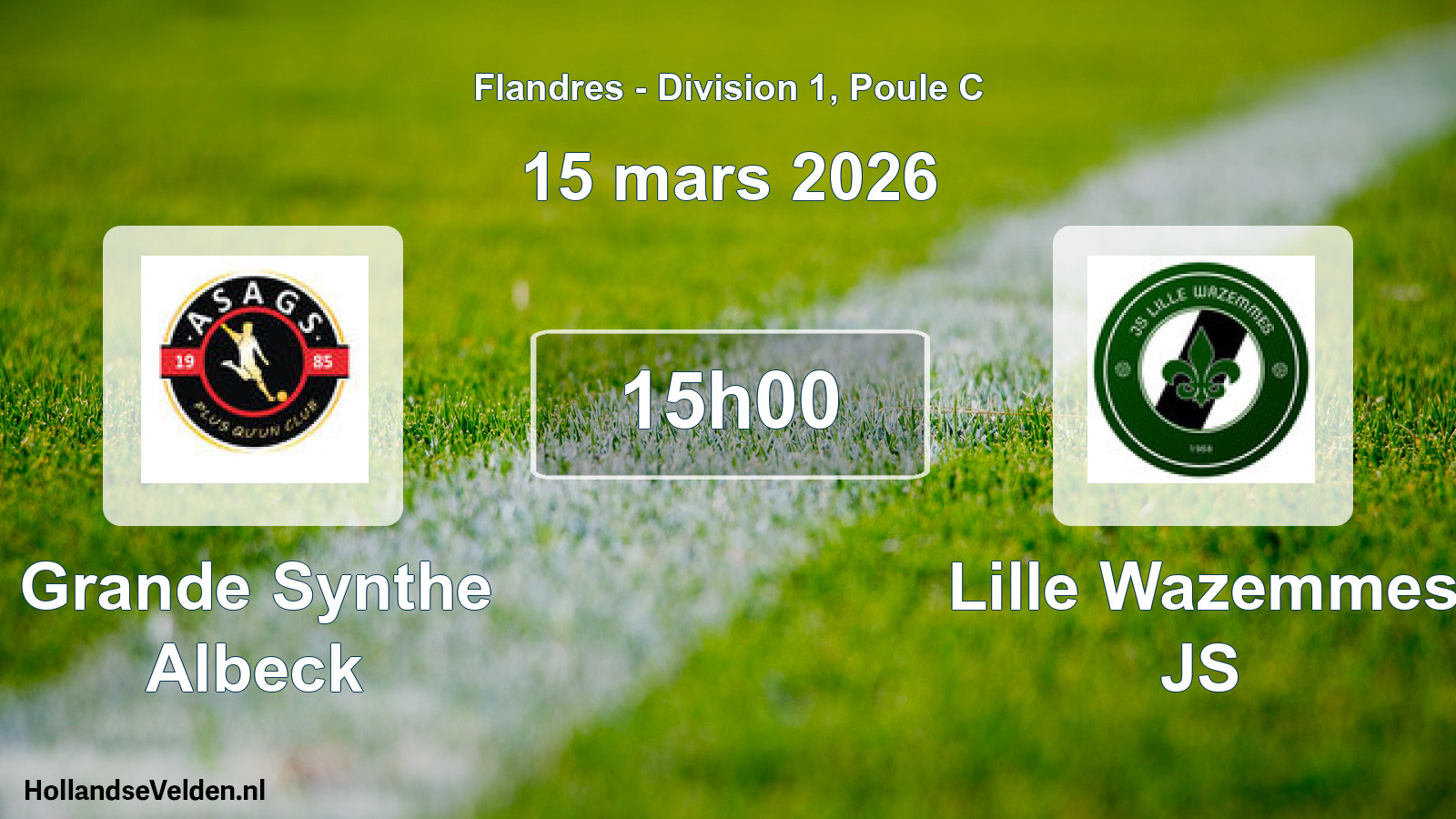 Geplande wedstrijd: Grande Synthe Albeck - Lille Wazemmes JS (15 maart 2026)