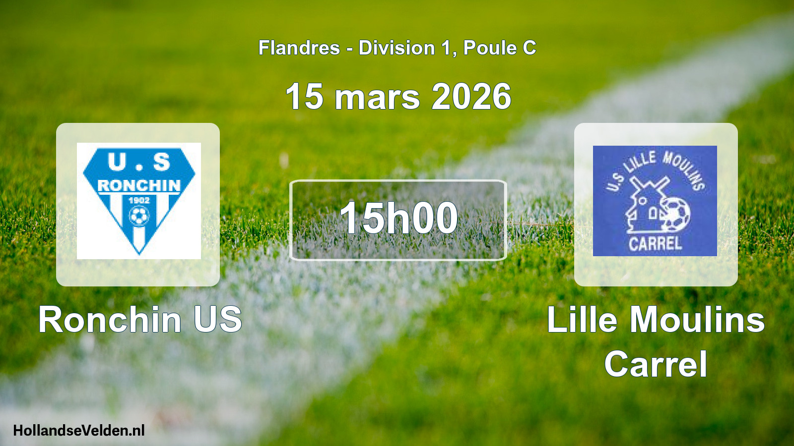 Match programmé: Ronchin US - Lille Moulins Carrel (15 mars 2026)