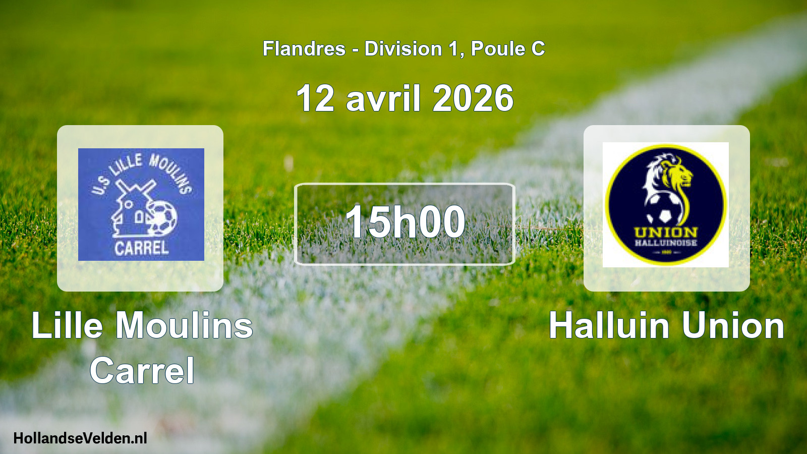 Match programmé: Lille Moulins Carrel - Halluin Union (12 avril 2026)