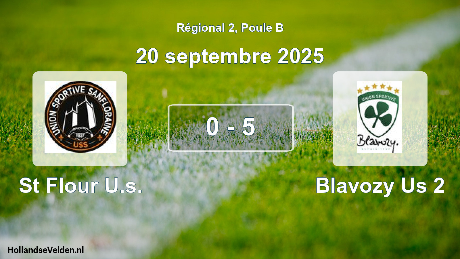 Gespeelde wedstrijd: St Flour U.s. - Blavozy Us 2 0 - 5 (20 septembre 2025)
