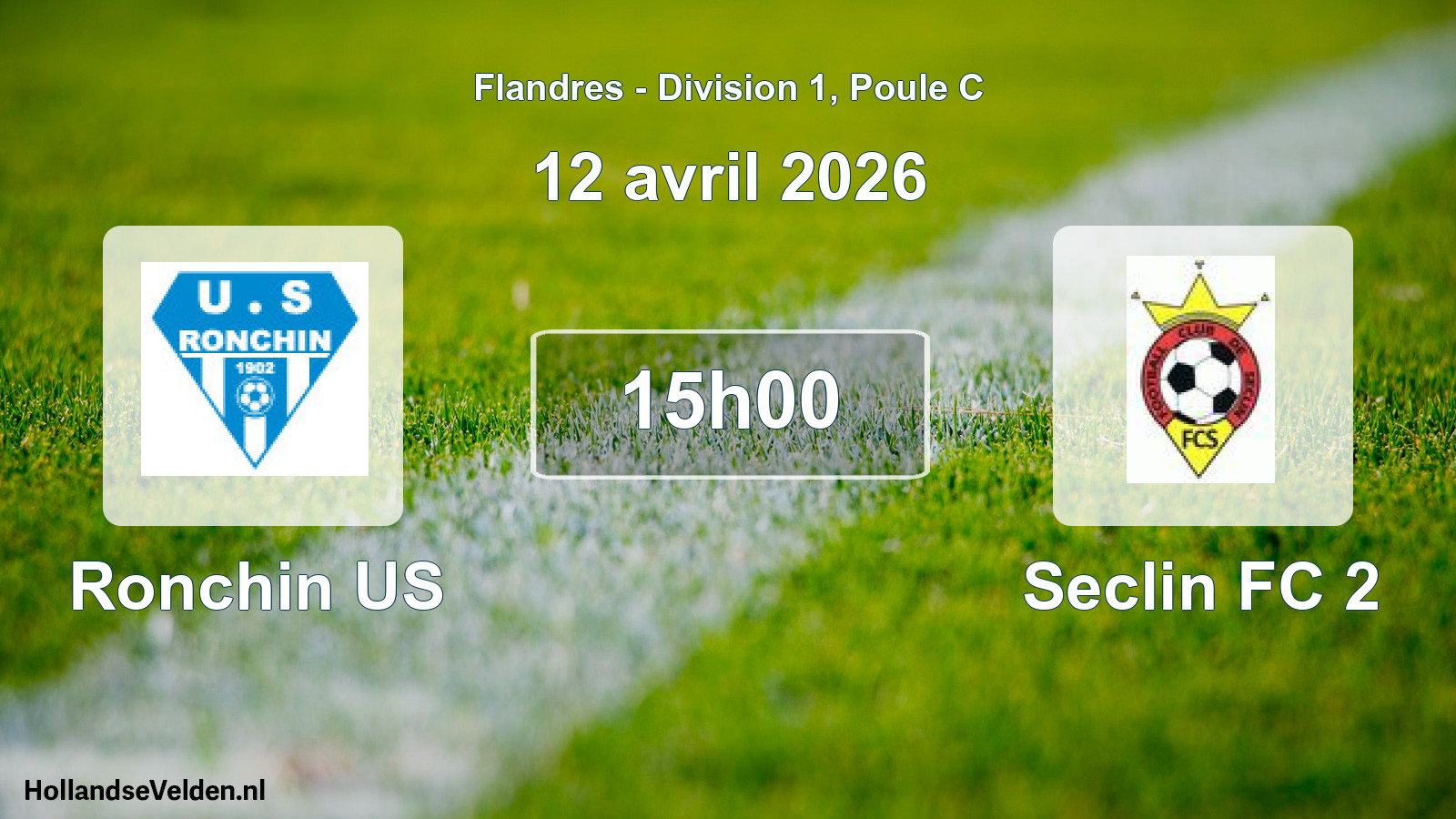 Match programmé: Ronchin US - Seclin FC 2 (12 avril 2026)