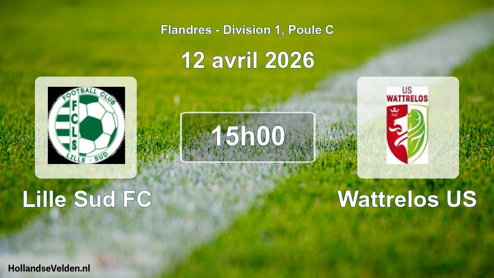 Match programmé: Lille Sud FC - Wattrelos US (12 avril 2026)