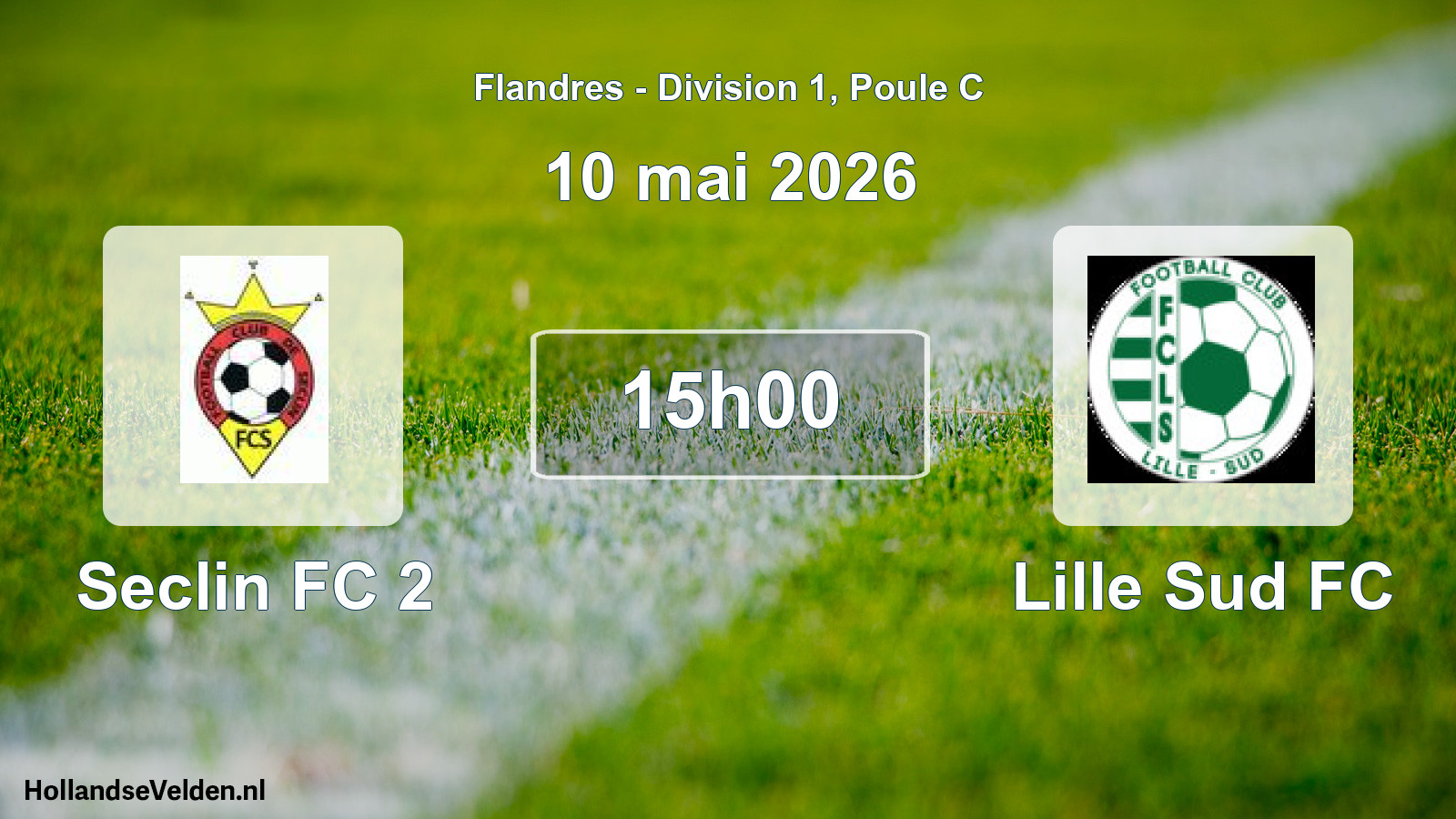Match programmé: Seclin FC 2 - Lille Sud FC (10 mai 2026)