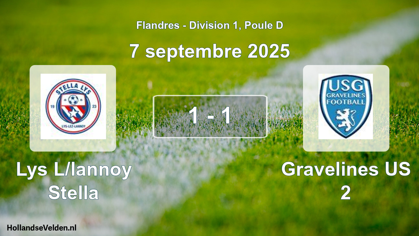 Match joué: Lys L/lannoy Stella - Gravelines US 2 1 - 1 (7 septembre 2025)