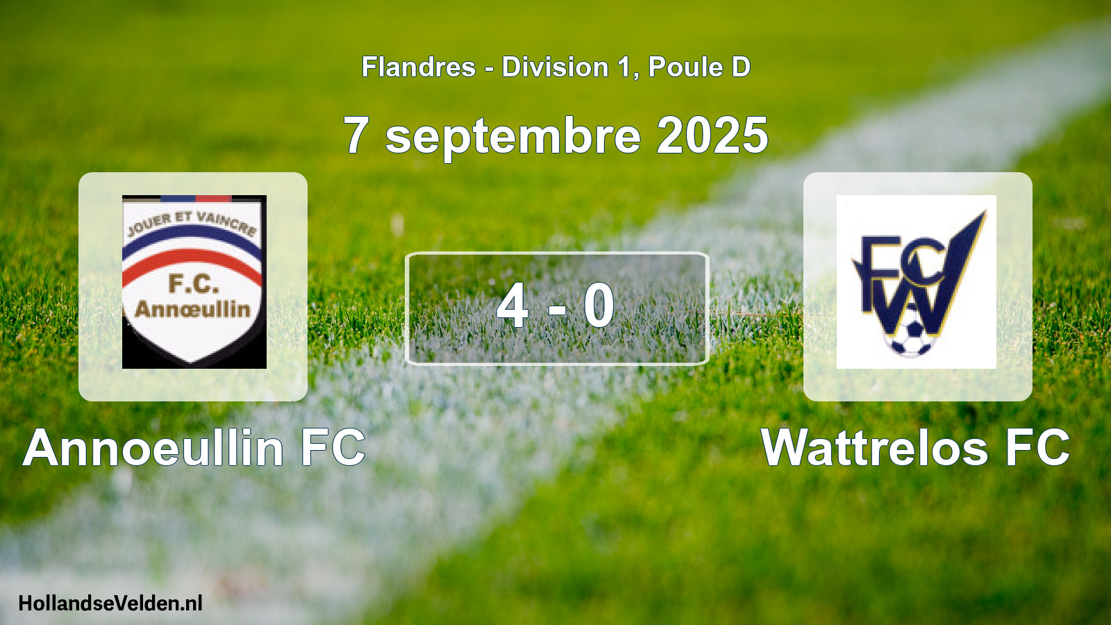 Total number of matches played: Annoeullin FC - Wattrelos FC 4 - 0 (7 September 2025)