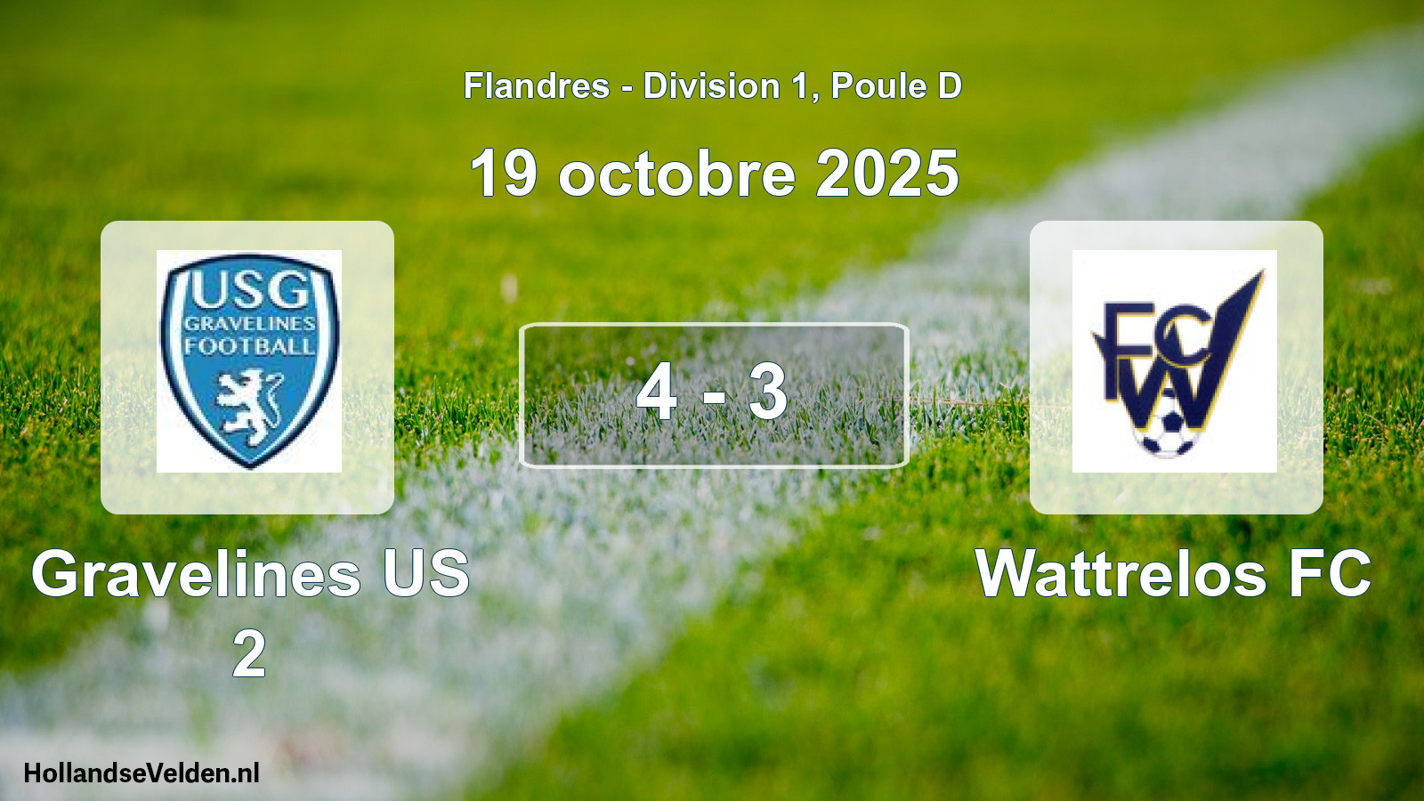 Match joué: Gravelines US 2 - Wattrelos FC 4 - 3 (19 octobre 2025)