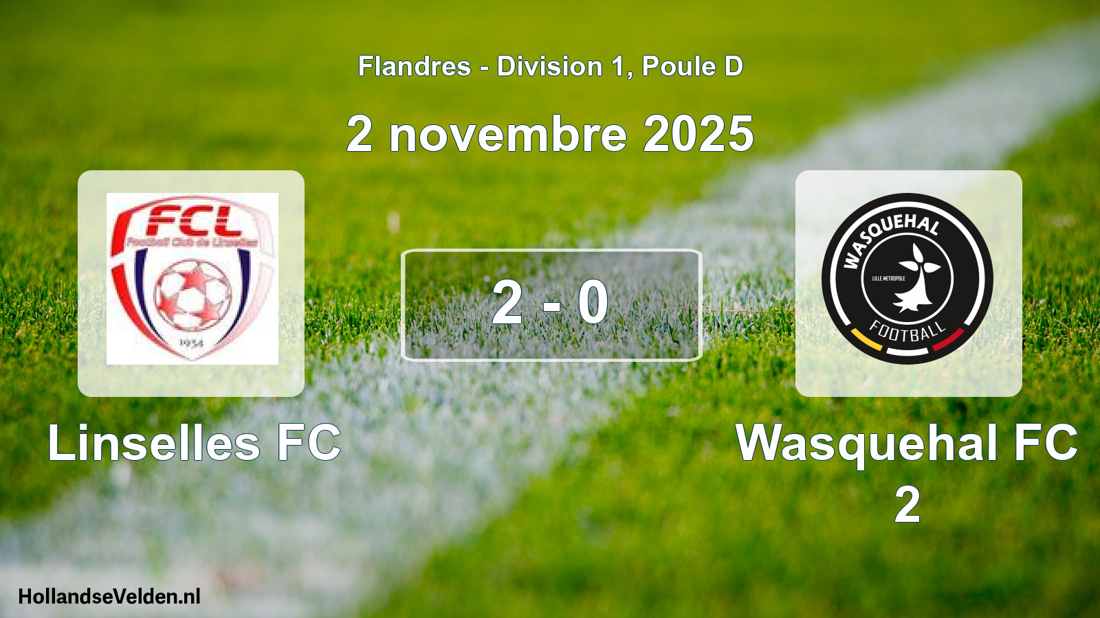 Gespeelde wedstrijd: Linselles FC - Wasquehal FC 2 2 - 0 (2 november 2025)