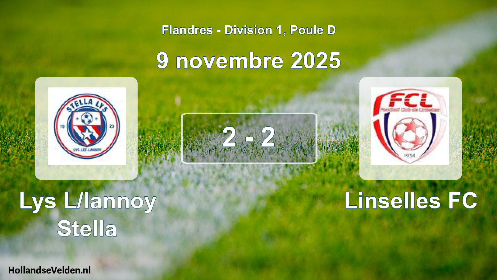 Match joué: Lys L/lannoy Stella - Linselles FC 2 - 2 (9 novembre 2025)