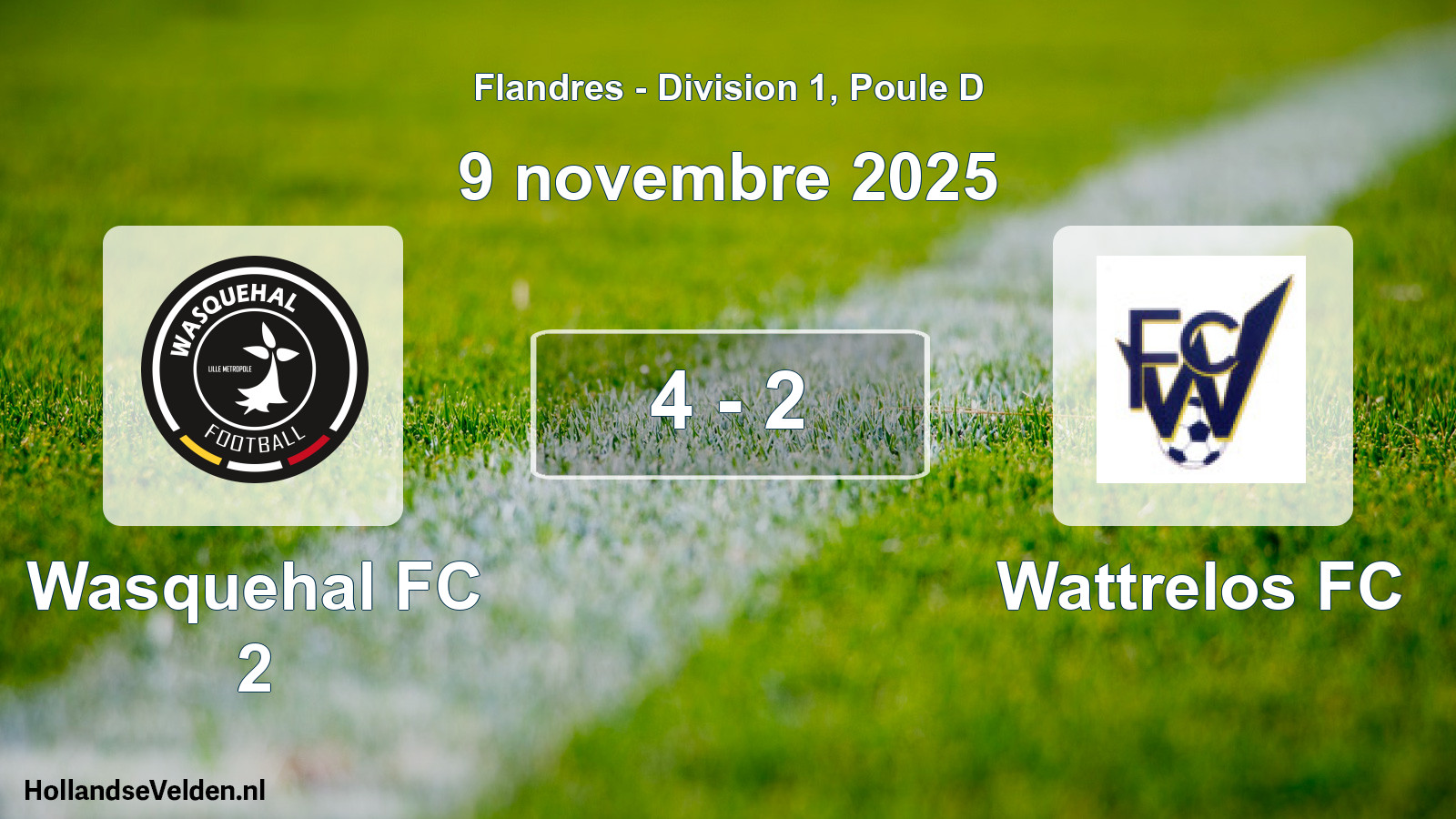 Match joué: Wasquehal FC 2 - Wattrelos FC 4 - 2 (9 novembre 2025)