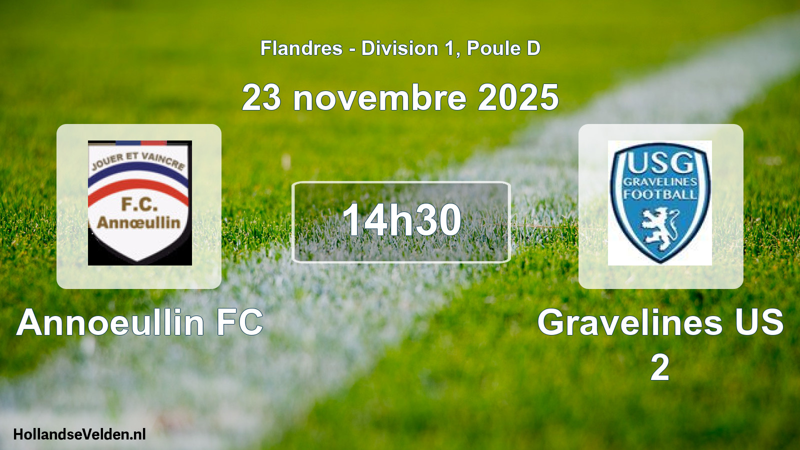 Match programmé: Annoeullin FC - Gravelines US 2 (23 novembre 2025)