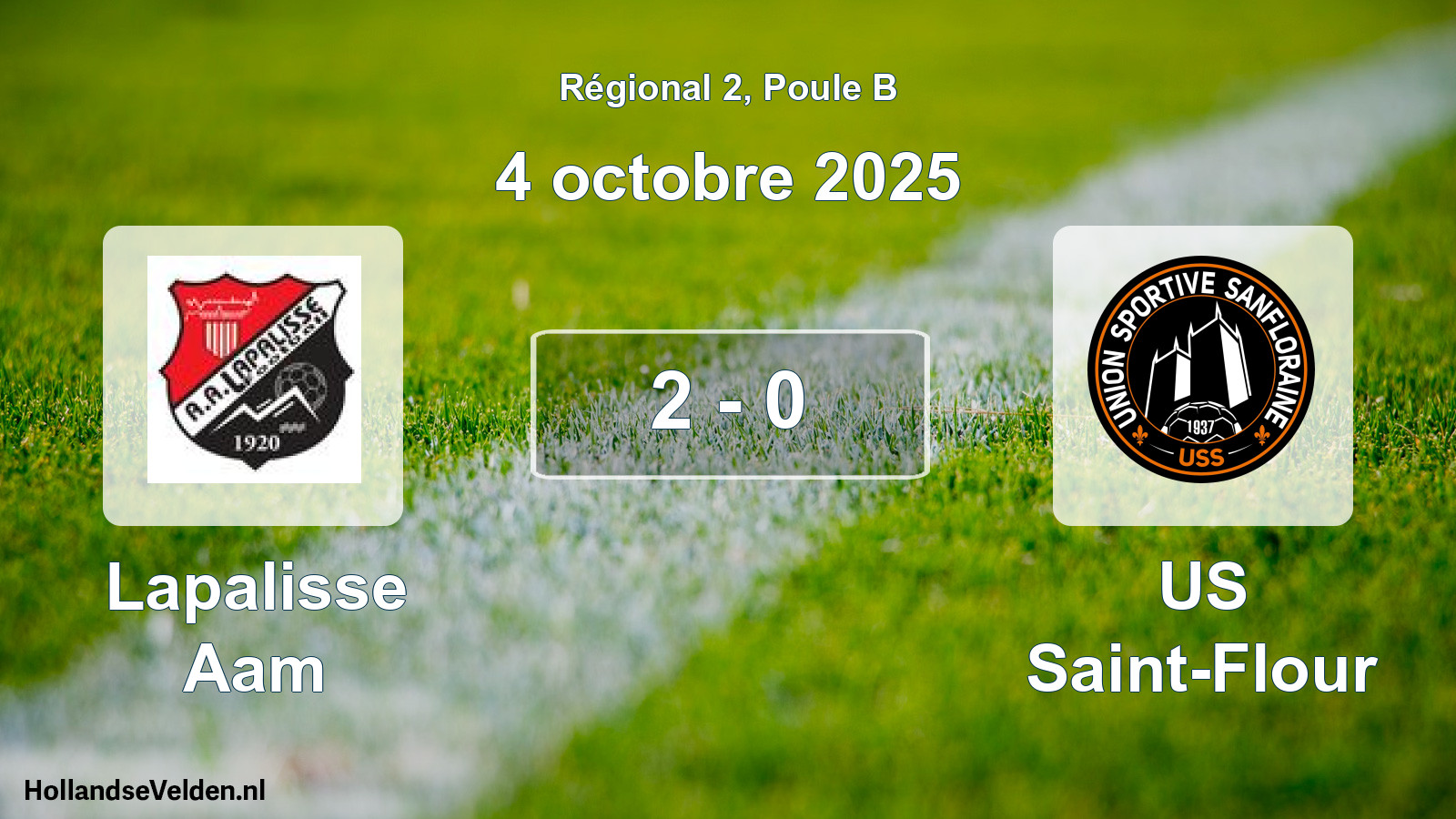 Gespeelde wedstrijd: Lapalisse Aam - US Saint-Flour 2 - 0 (4 oktober 2025)