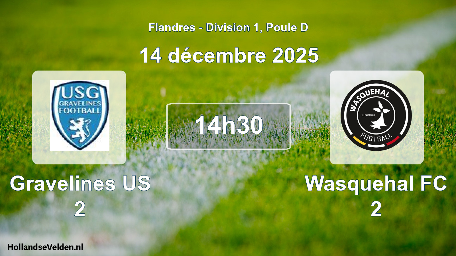 Match programmé: Gravelines US 2 - Wasquehal FC 2 (14 décembre 2025)