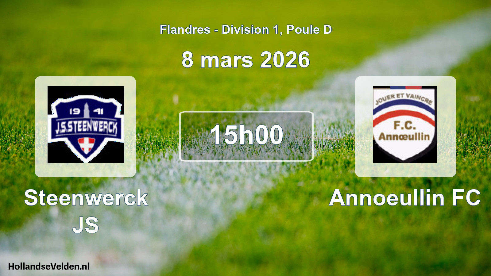 Match programmé: Steenwerck JS - Annoeullin FC (8 mars 2026)