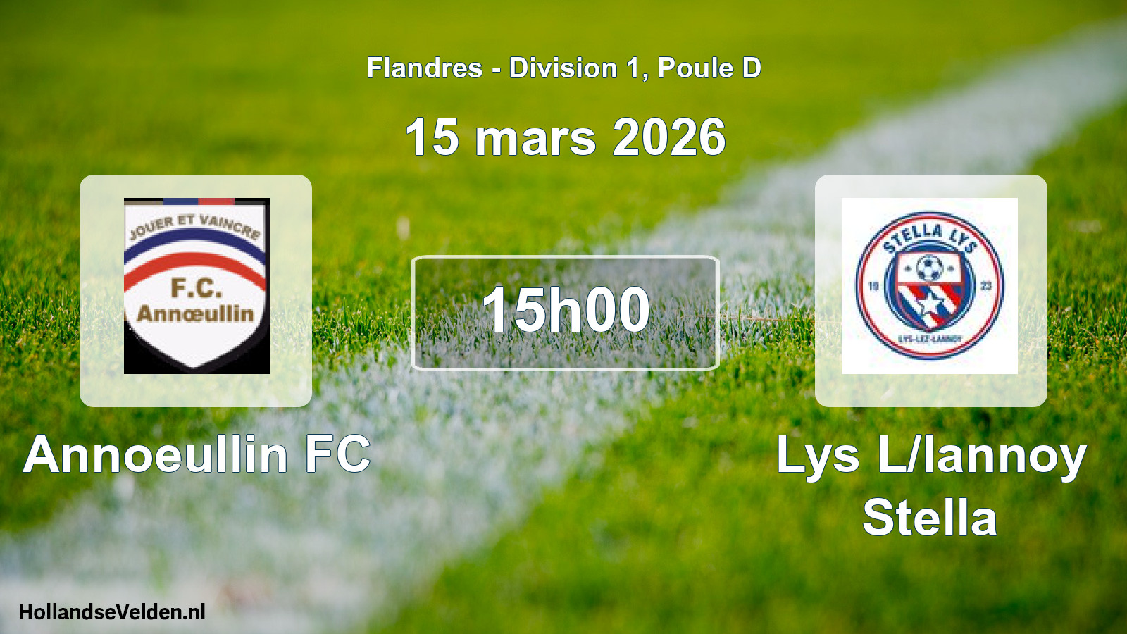 Match programmé: Annoeullin FC - Lys L/lannoy Stella (15 mars 2026)