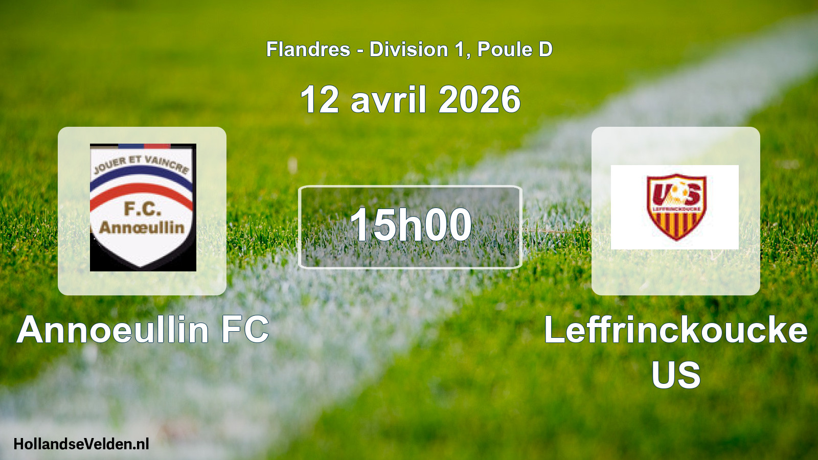 Match programmé: Annoeullin FC - Leffrinckoucke US (12 avril 2026)