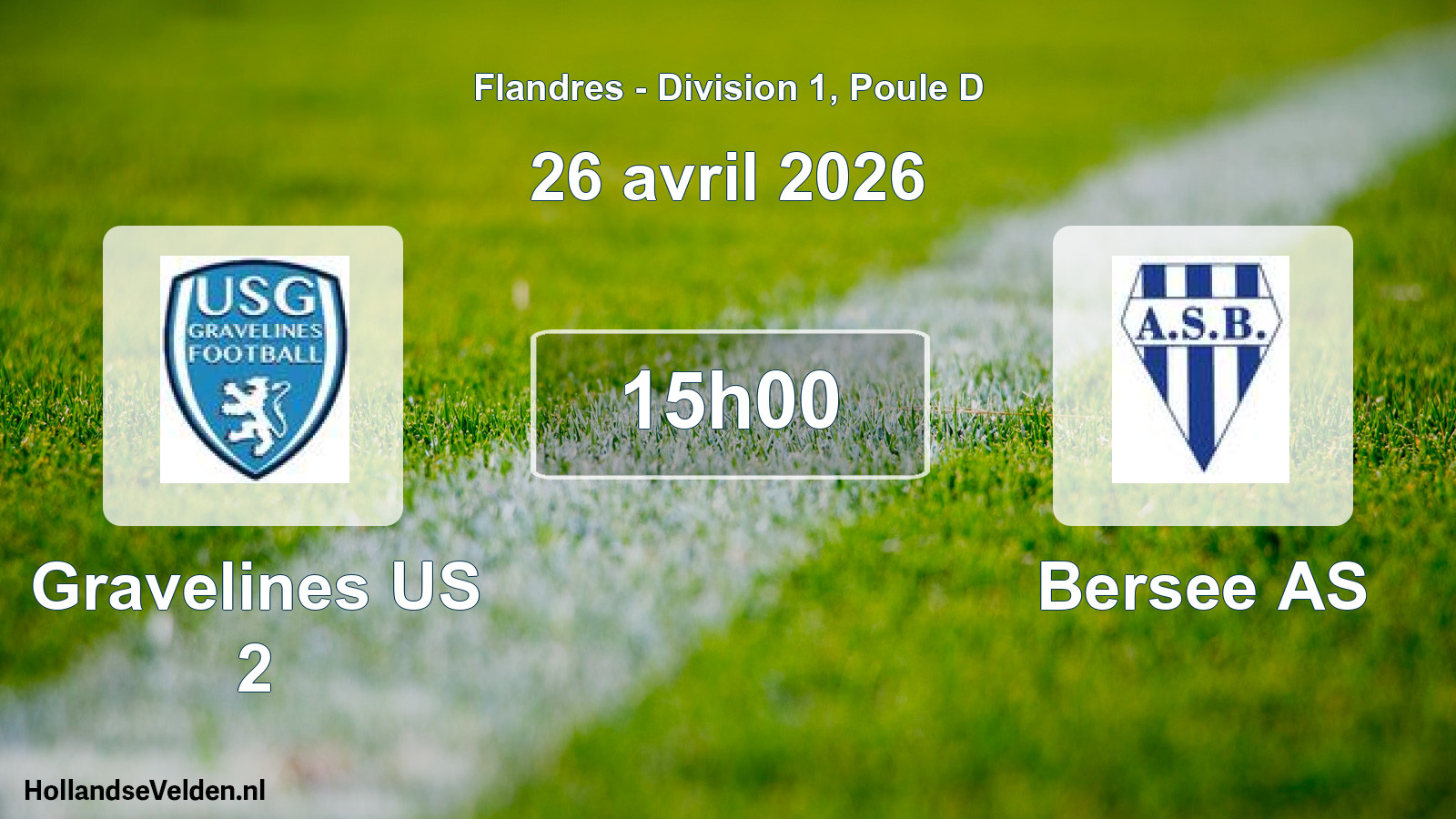 Geplande wedstrijd: Gravelines US 2 - Bersee AS (26 april 2026)