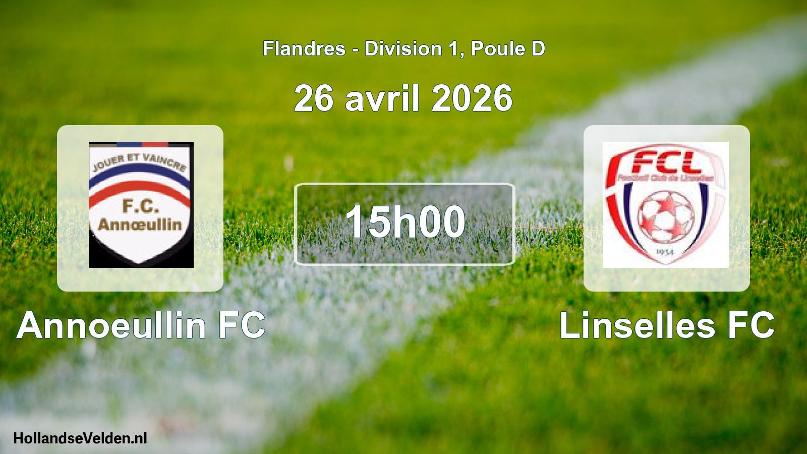 Match programmé: Annoeullin FC - Linselles FC (26 avril 2026)