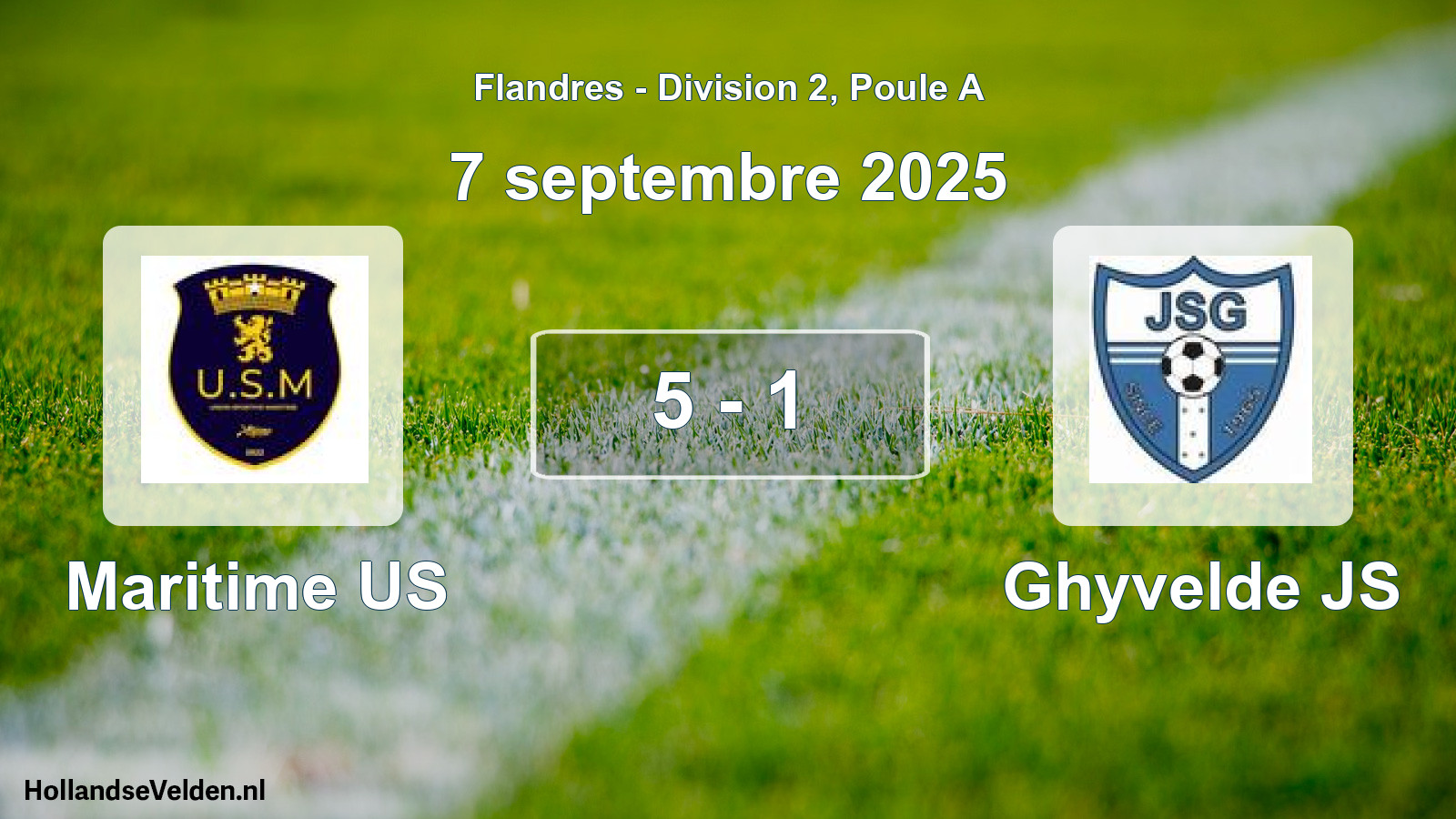 Match joué: Maritime US - Ghyvelde JS 5 - 1 (7 septembre 2025)