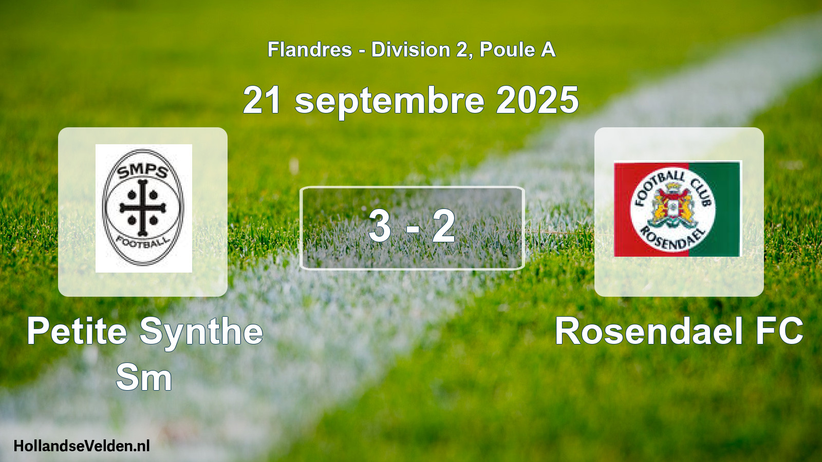 Total number of matches played: Petite Synthe Sm - Rosendael FC 3 - 2 (21 September 2025)