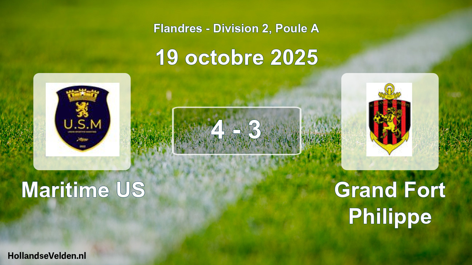 Match joué: Maritime US - Grand Fort Philippe 4 - 3 (19 octobre 2025)