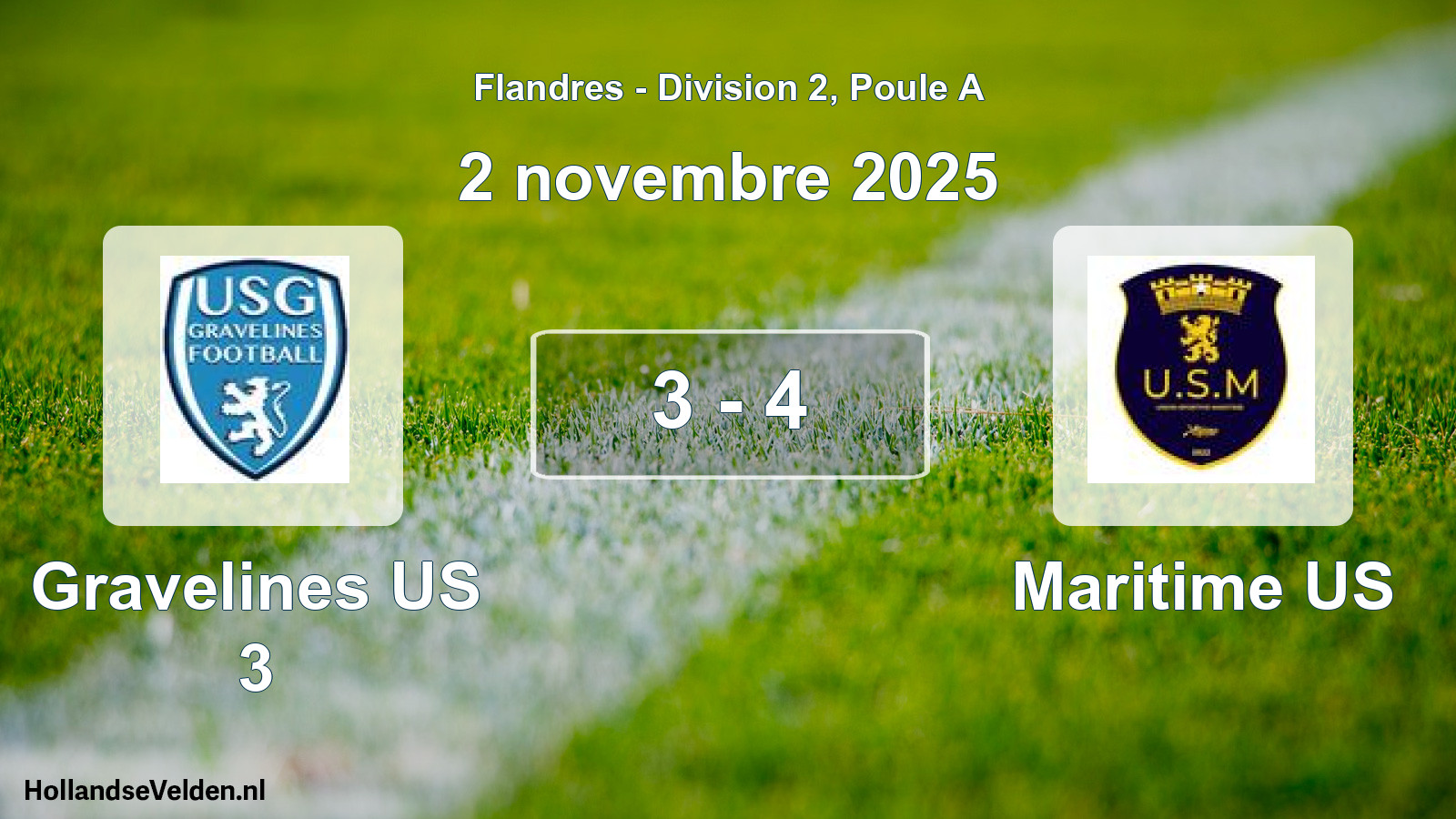 Match joué: Gravelines US 3 - Maritime US 3 - 4 (2 novembre 2025)