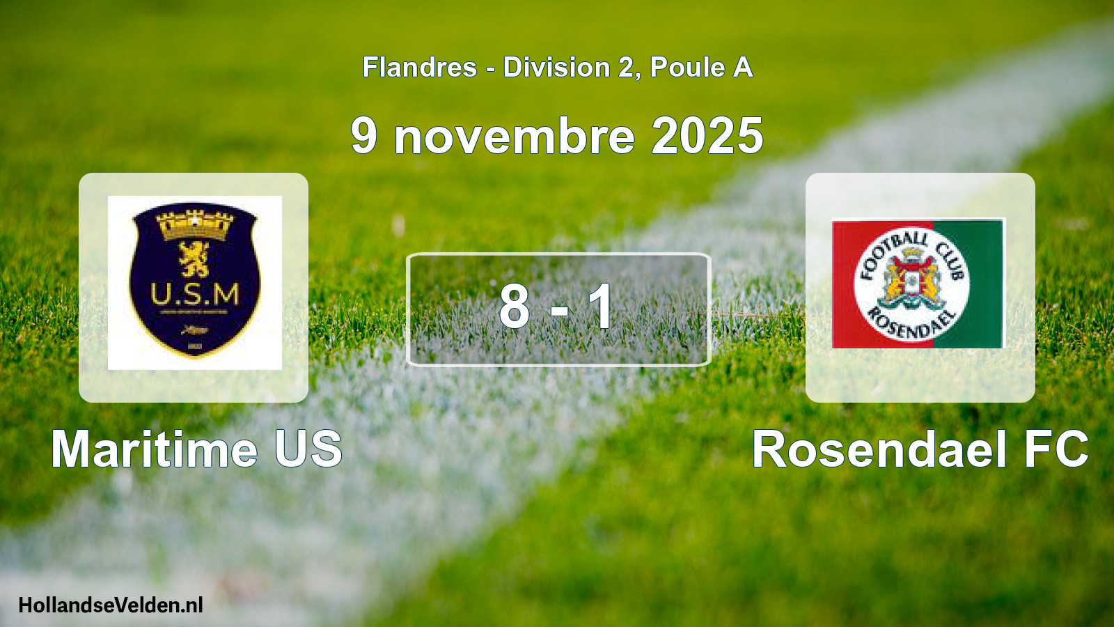 Match joué: Maritime US - Rosendael FC 8 - 1 (9 novembre 2025)