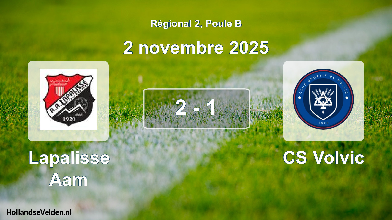 Match joué: Lapalisse Aam - CS Volvic 2 - 1 (2 novembre 2025)