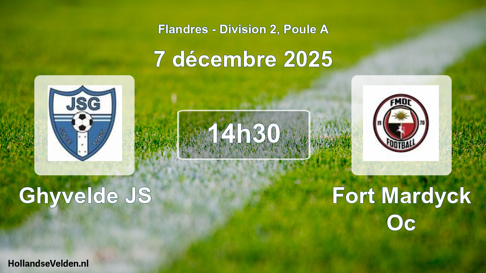 Match programmé: Ghyvelde JS - Fort Mardyck Oc (7 décembre 2025)