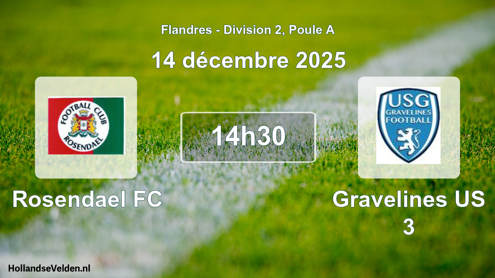 Match programmé: Rosendael FC - Gravelines US 3 (14 décembre 2025)