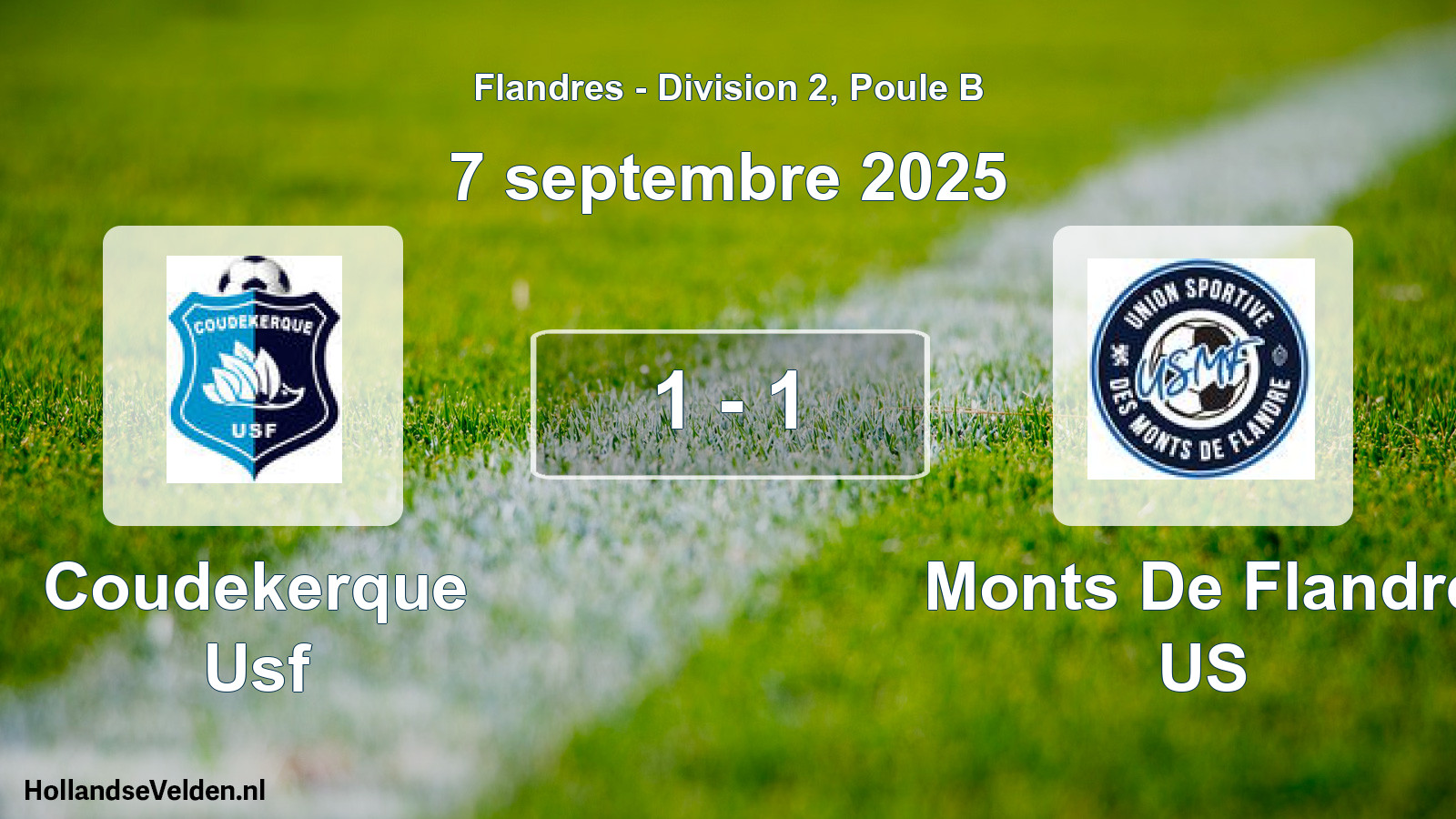 Match joué: Coudekerque Usf - Monts De Flandre US 1 - 1 (7 septembre 2025)