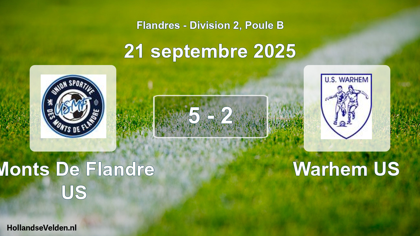 Match joué: Monts De Flandre US - Warhem US 5 - 2 (21 septembre 2025)