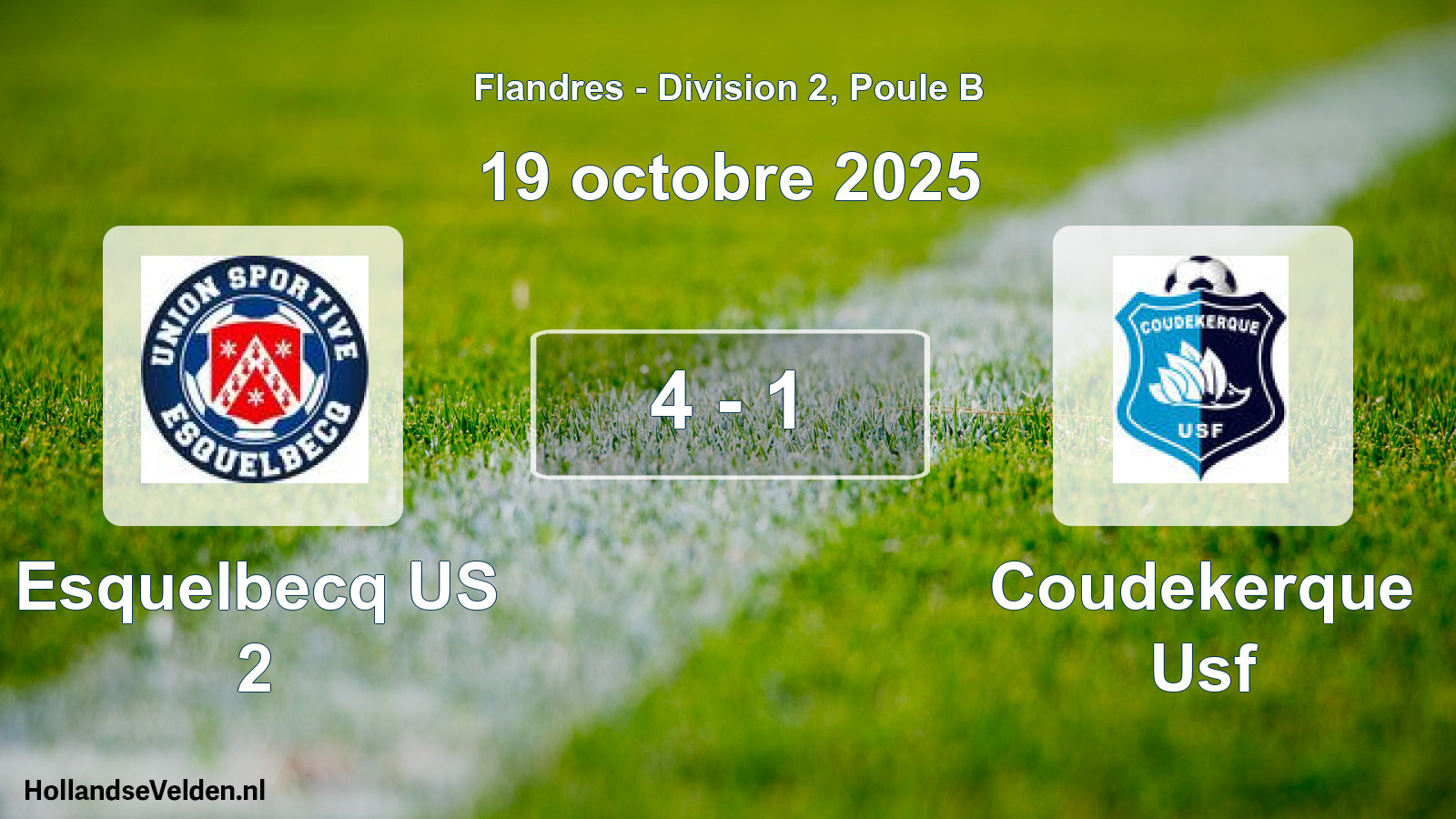 Match joué: Esquelbecq US 2 - Coudekerque Usf 4 - 1 (19 octobre 2025)