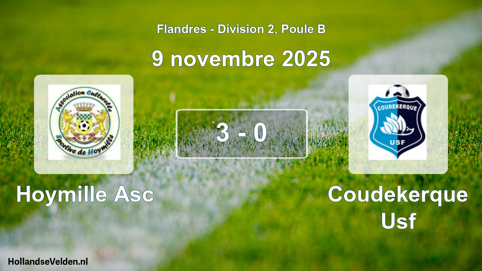 Match joué: Hoymille Asc - Coudekerque Usf 3 - 0 (9 novembre 2025)