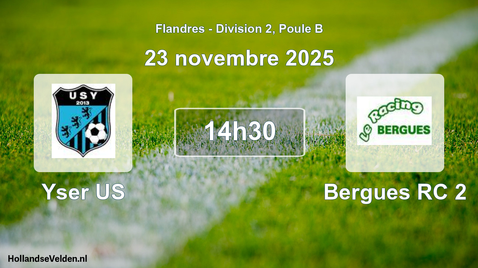 Match programmé: Yser US - Bergues RC 2 (23 novembre 2025)
