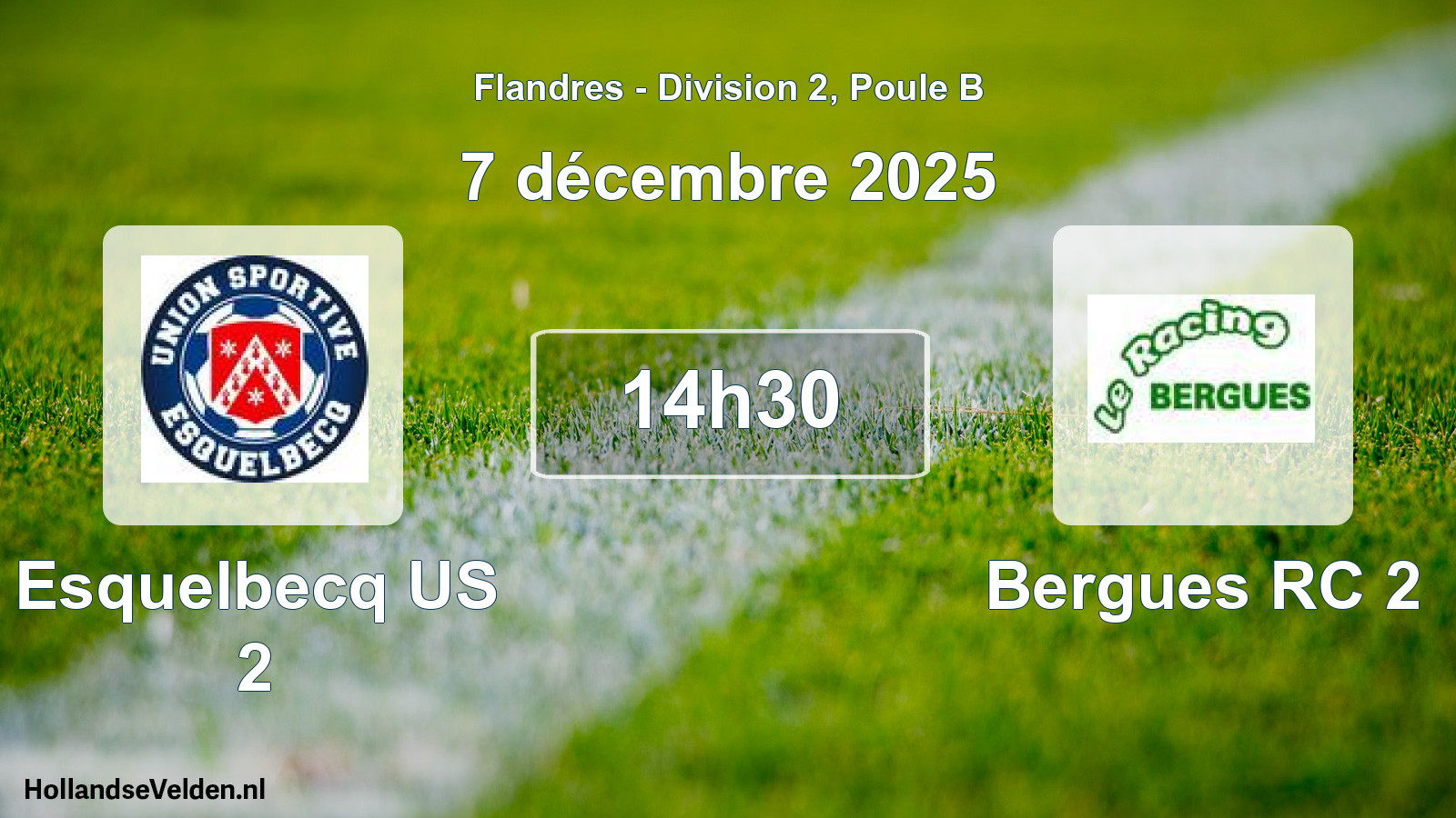 Match programmé: Esquelbecq US 2 - Bergues RC 2 (7 décembre 2025)