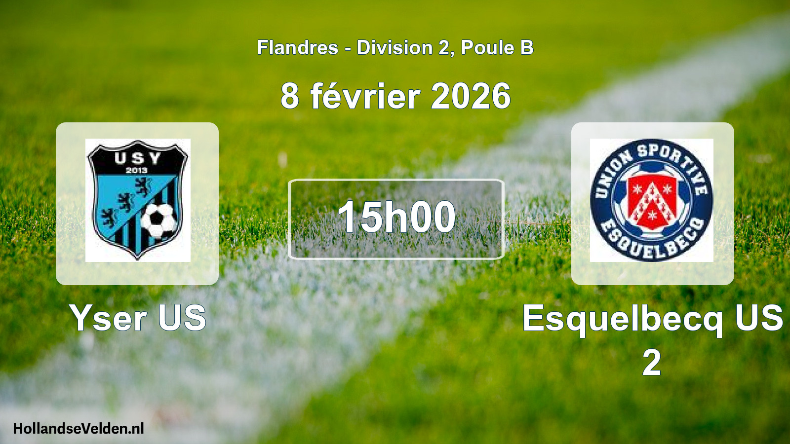 Match programmé: Yser US - Esquelbecq US 2 (8 février 2026)