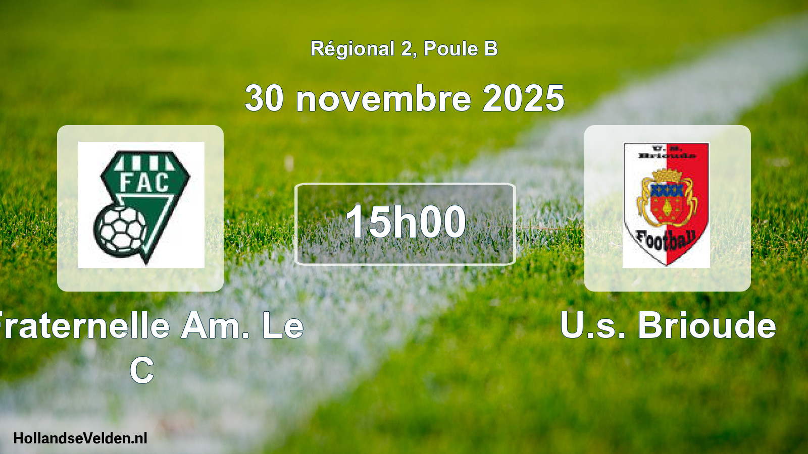 Scheduled Match: Fraternelle Am. Le C - U.s. Brioude (30 November 2025)