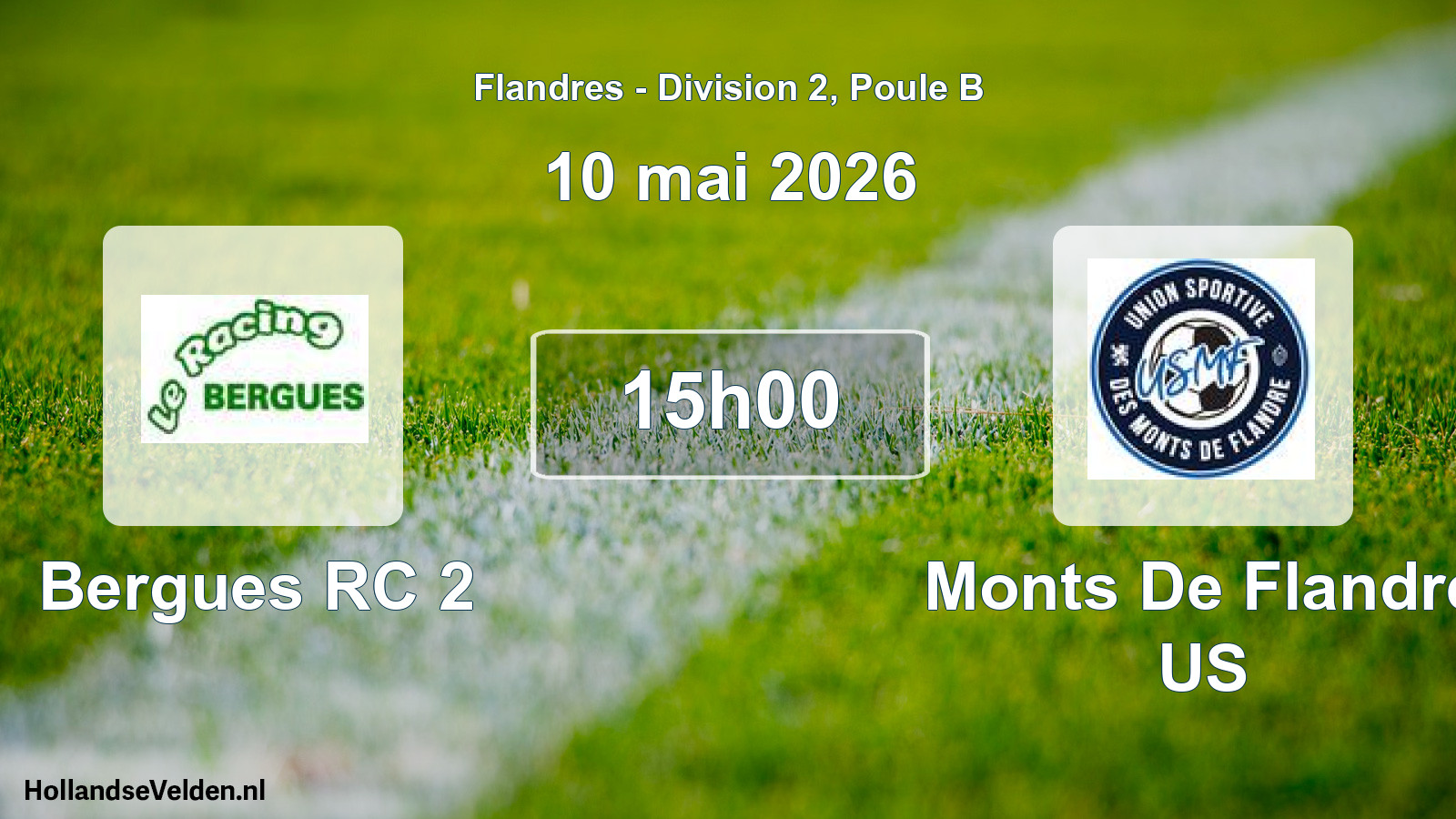 Match programmé: Bergues RC 2 - Monts De Flandre US (10 mai 2026)