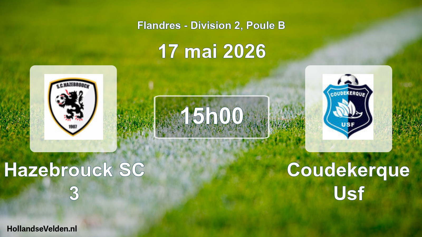 Geplande wedstrijd: Hazebrouck SC 3 - Coudekerque Usf (17 mei 2026)