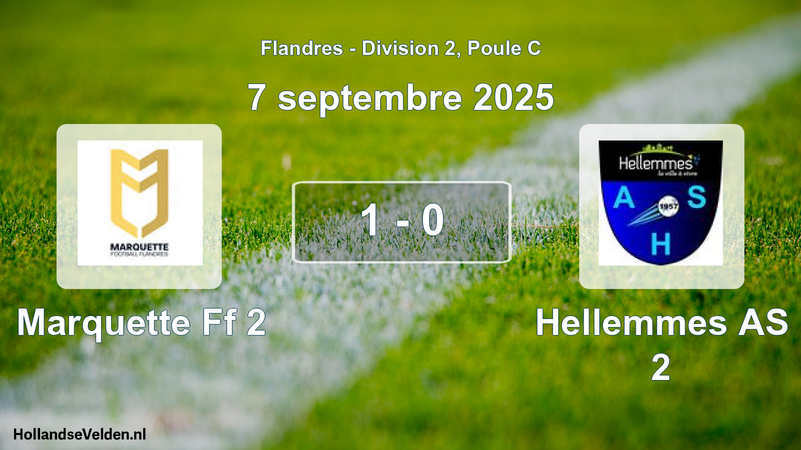 Gespeelde wedstrijd: Marquette Ff 2 - Hellemmes AS 2 1 - 0 (7 september 2025)