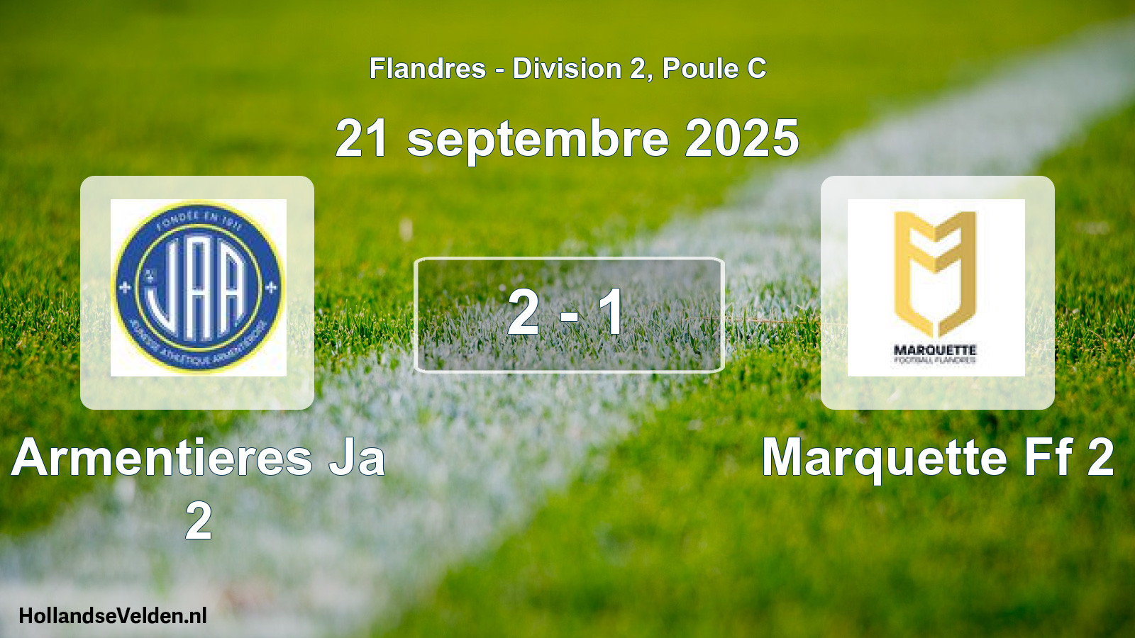 Match joué: Armentieres Ja 2 - Marquette Ff 2 2 - 1 (21 septembre 2025)