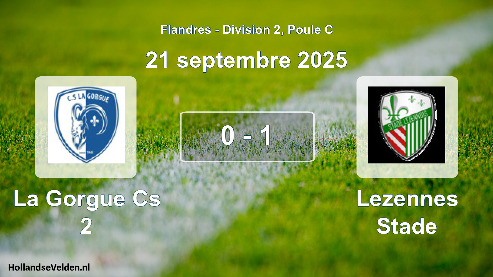 Total number of matches played: La Gorgue Cs 2 - Lezennes Stade 0 - 1 (21 September 2025)