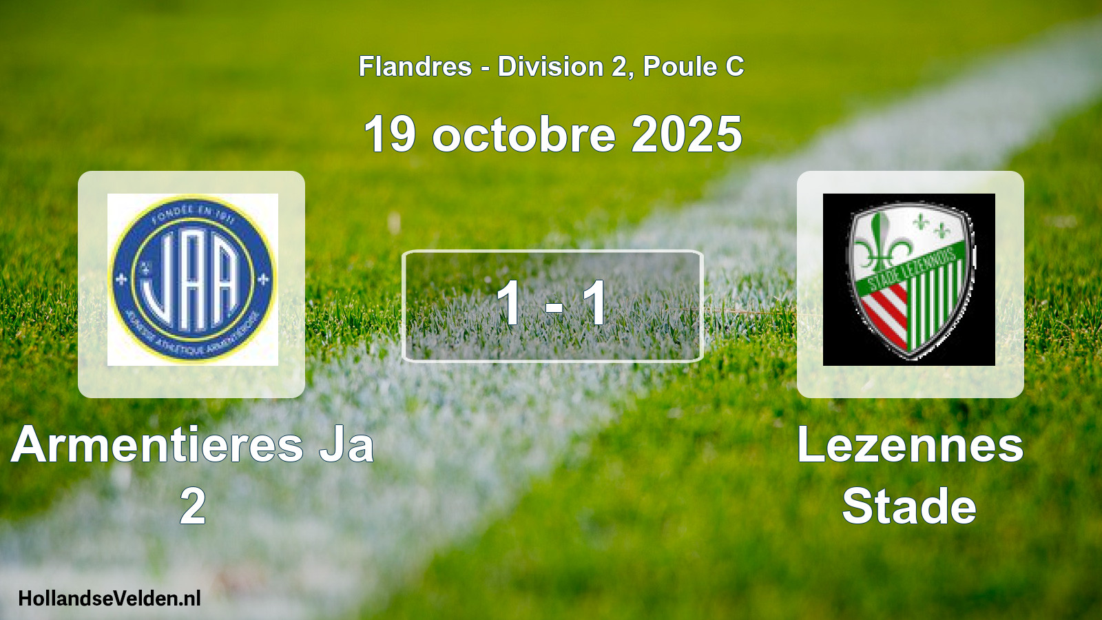 Gespeelde wedstrijd: Armentieres Ja 2 - Lezennes Stade 1 - 1 (19 oktober 2025)