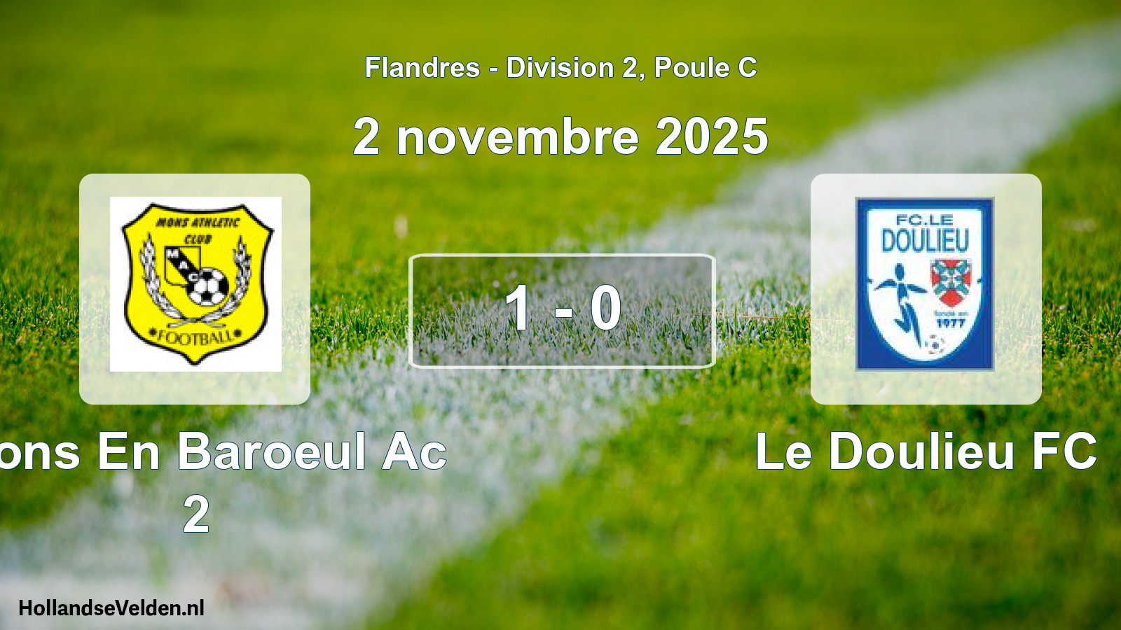 Total number of matches played: Mons En Baroeul Ac 2 - Le Doulieu FC 1 - 0 (2 November 2025)